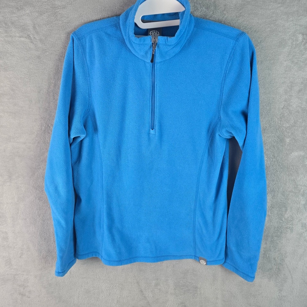 REI Co-op Womens Quarter Zip Fleece Pullover Bright Blue Mock Neck Size M